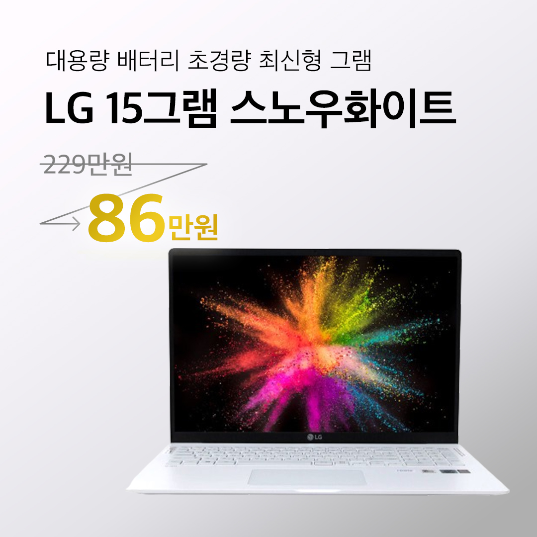 LG 최신형 15인치 그램 i5 10TH RAM 16GB SSD 512GB 대용량 배터리 CTYPE